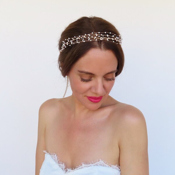 beaded bridal headpiece