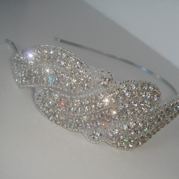 Siren Rhinestone Headband- silver, crystal