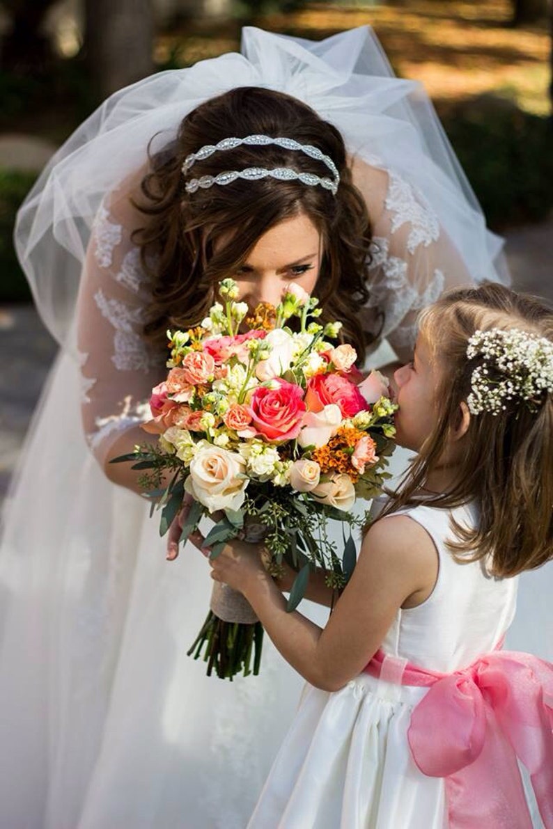 Bridal Headpiece Veil Wedding Hair Accessories Rhinestone Etsy