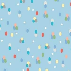 Fabric By The Half Yard, Ellie  Blue Dot Red Yellow White Windham 51360-1  100% Cotton Quilting Fabric