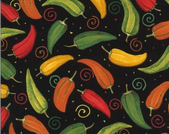 Moda Fabric Homegrown Salsa Black Peppers 19971-16 100% Cotton Quilting Fabric,  Quilts Table Runners Home Decor, By the Half Yard