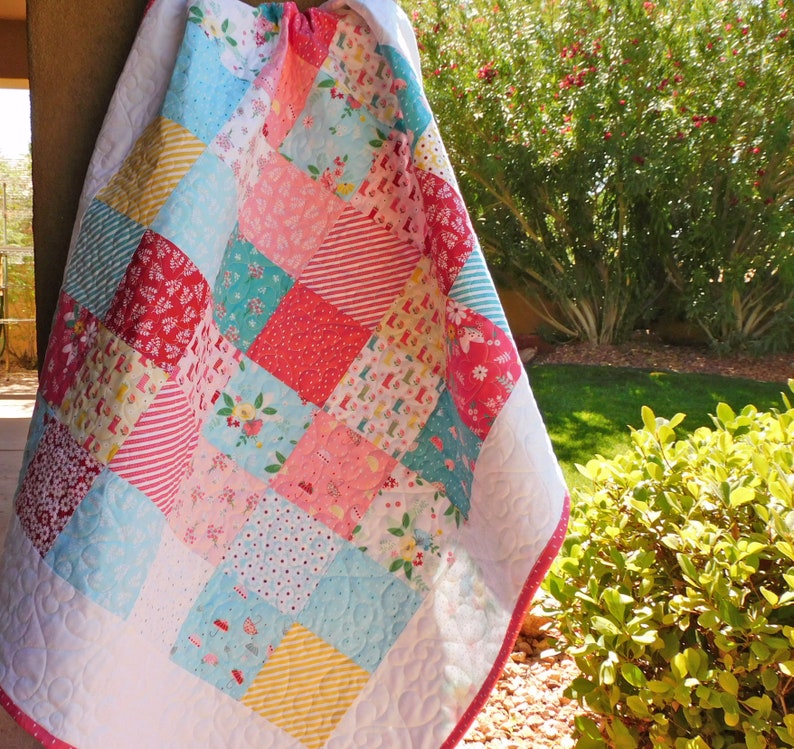 Baby Girl Quilt Singing in the Rain Sweet Umbrellas Boots Etsy