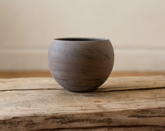 Matte Black Modern Ceramic Clay Bowl - plant pot