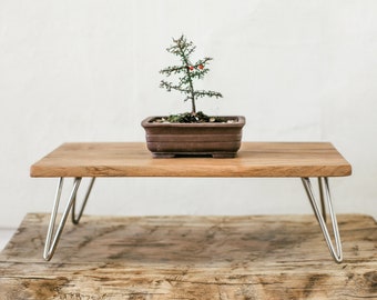 Modern Natural Wood Mid Century Bonsai or Terrarium Table