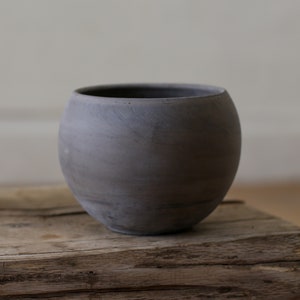 Matte Black Modern Ceramic Clay Bowl plant pot image 2