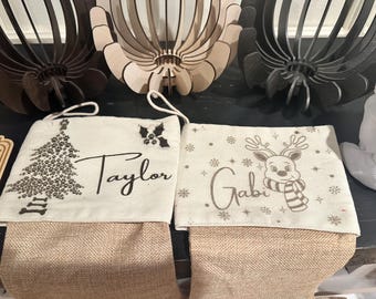 Personalized Canvas Christmas Stockings