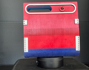 Wooden clutch bag, leather lining