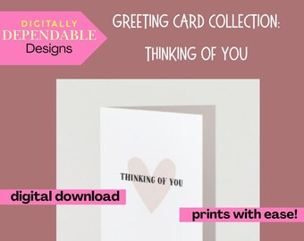 Thinking of You Hand-illustrated Greeting Card - Etsy
