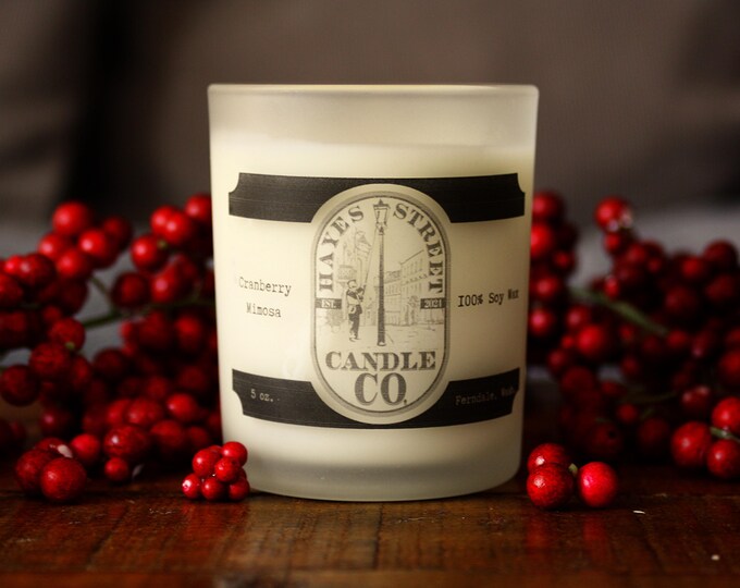 Cranberry Mimosa 100%  Soy Wax Candle - Single Wick - 5 oz