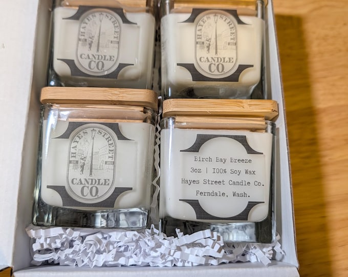 Set of 4 Small Square Jars in Gift Box