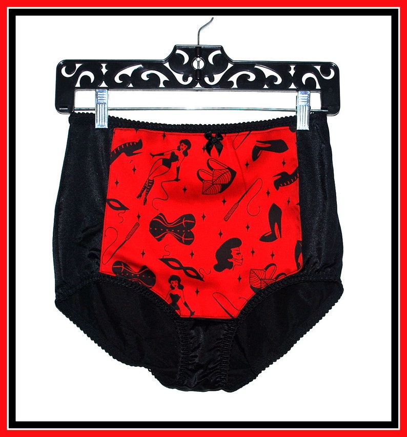 Burlesque Style Panties In Betty Page Dominatrix Print Etsy