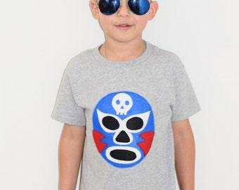 Kids T-shirt - Luchador Azul - Blue Mexican Wrestler - Lucha Libre - Kids Gift