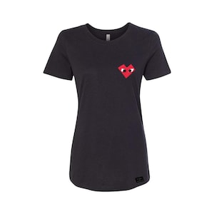 mi cielo x Donald Robertson - The Heart – Woman&#39;s Black Shirt