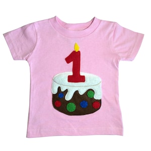 Kids Birthday Shirt - Age Number Candle on a Birthday Cake - Custom Made Kids Shirt - 5th 4th 3rd 2nd 1st Birthday T- Shirt