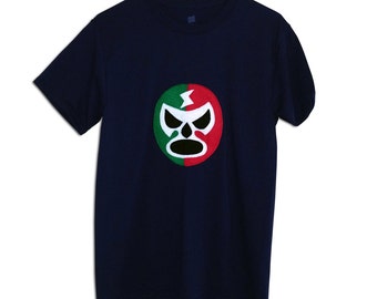 Luchador Rojo + Verde - Red + Green Mexican Wrestler Men's T-Shirt