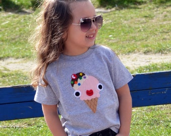 Yummy Naughty Ice-cream Kids T-Shirt - Grey