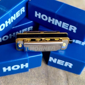 Tiny Playable Miniature Hohner Harmonica, Old Stock Unused in Box, Musician Gift, Key of C, Harmonica Pendant, Mouth Harp, Mini Harmonica image 2