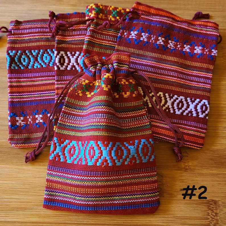 Small Guatemalan Fabric Pouches Cotton Drawstring Bags Gift Etsy