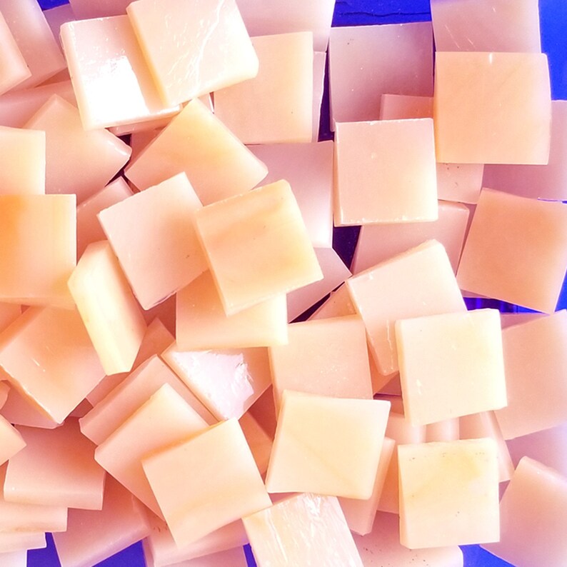 Dreamsicle Orange Glass Tile 1 2 Square Stained Opaque Handcut Mosaic Pale Tiles
