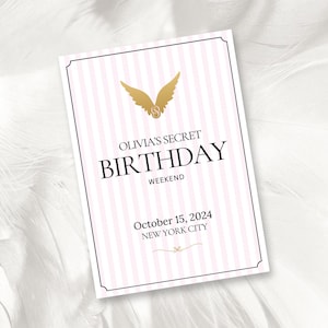 Victoria's Secret birthday invitation, Victoria's Secret Bachelorette invitation, Editable template, Victoria's Secret birthday theme