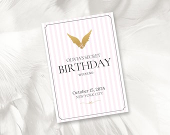Victoria's Secret birthday invitation, Victoria's Secret Bachelorette invitation, Editable template, Victoria's Secret birthday theme