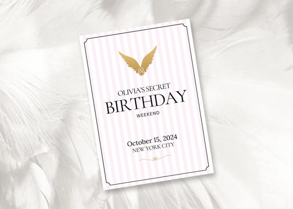 Victoria's Secret birthday invitation, Victoria's Secret Bachelorette invitation, Editable template, Victoria's Secret birthday theme