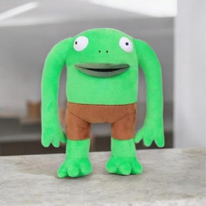 Mr Frog Smiling Friends Plush, Smiling Friends Plushie Gift - Birthday Gift