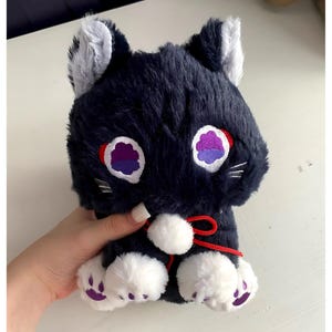 Anime Scaramouche Cat Plush, Genshin Impact Wanderer Cat Plushie, Birthday Gift - 22cm