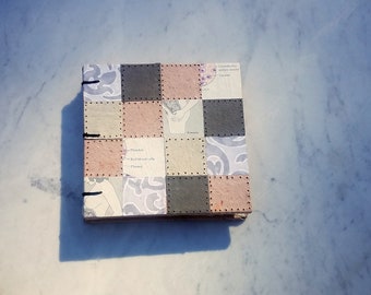 5,5x5,5 in. Maternity Collage Coptic Stitch Sketch Journal, carta fatta a mano, libro bianco rilegato a mano con pagine di carta fatte a mano