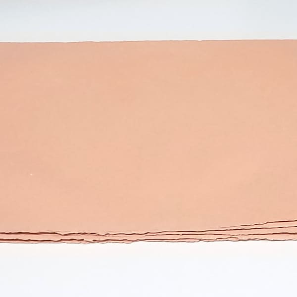 1 sheet - Peach Tone Heavyweight Paper - Mixed fibers - Coarse tooth - Cold press - OVERSTOCK!