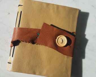 4,75x5,5 in. Long Stitch Vinyl Cover Journal con chiusura in pelle, diario longstitch, diario di pagine fatte a mano, libro bianco rilegato a mano