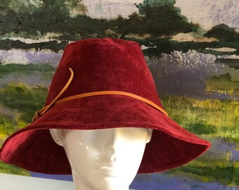 Fedora in Deep Red Velveteen