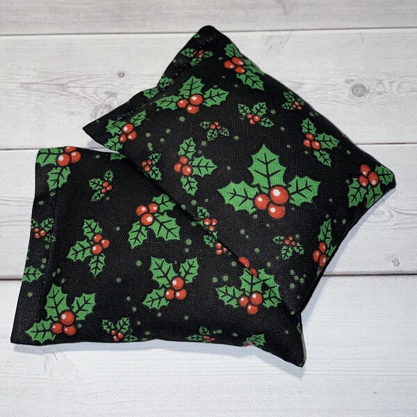 Christmas Gift - hand warmers - cold pack - pocket handwarmers - holly, spa basket gift, stocking stuffer office gift