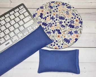 spring floral mouse pad Keyboard rest and or WRIST REST, coworker gift - Desk Accessories, spring decor. lavender or peppermint scented