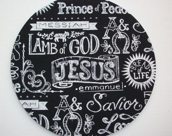 Mouse Pad mouse pad / Mat - Name of Jesus chalk board round or rectangle office accessories desk home decor