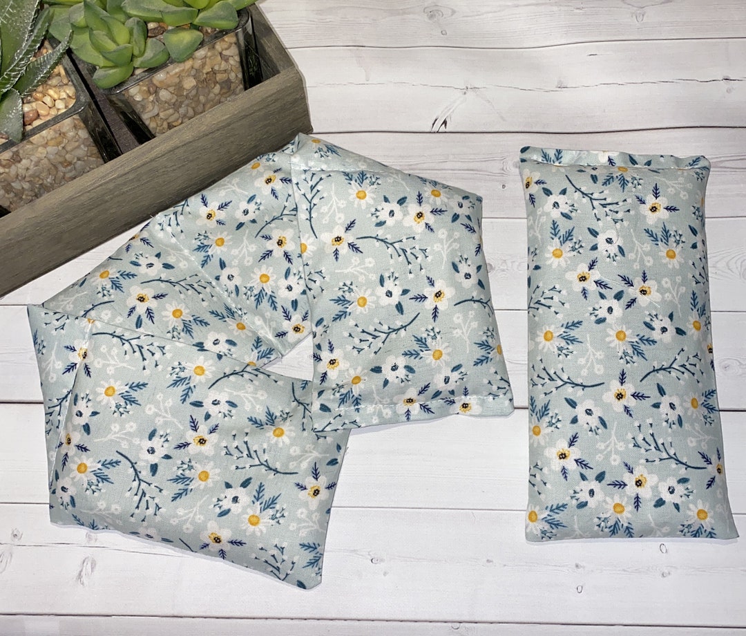 Floral Flax Seed Neck Warmer, Rice Shoulder Wrap, Lavender Heating Pad