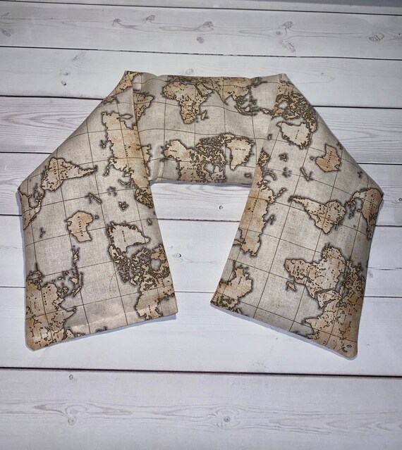 Flax Seed Neck Shoulder Wrap Warmer World Map Heat Cold Pack Etsy