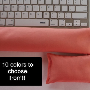 Solid color Keyboard rest and or WRIST REST set  - coral, red, purple, aqua, mint, navy, black, gray, or green  office Desk Accessories