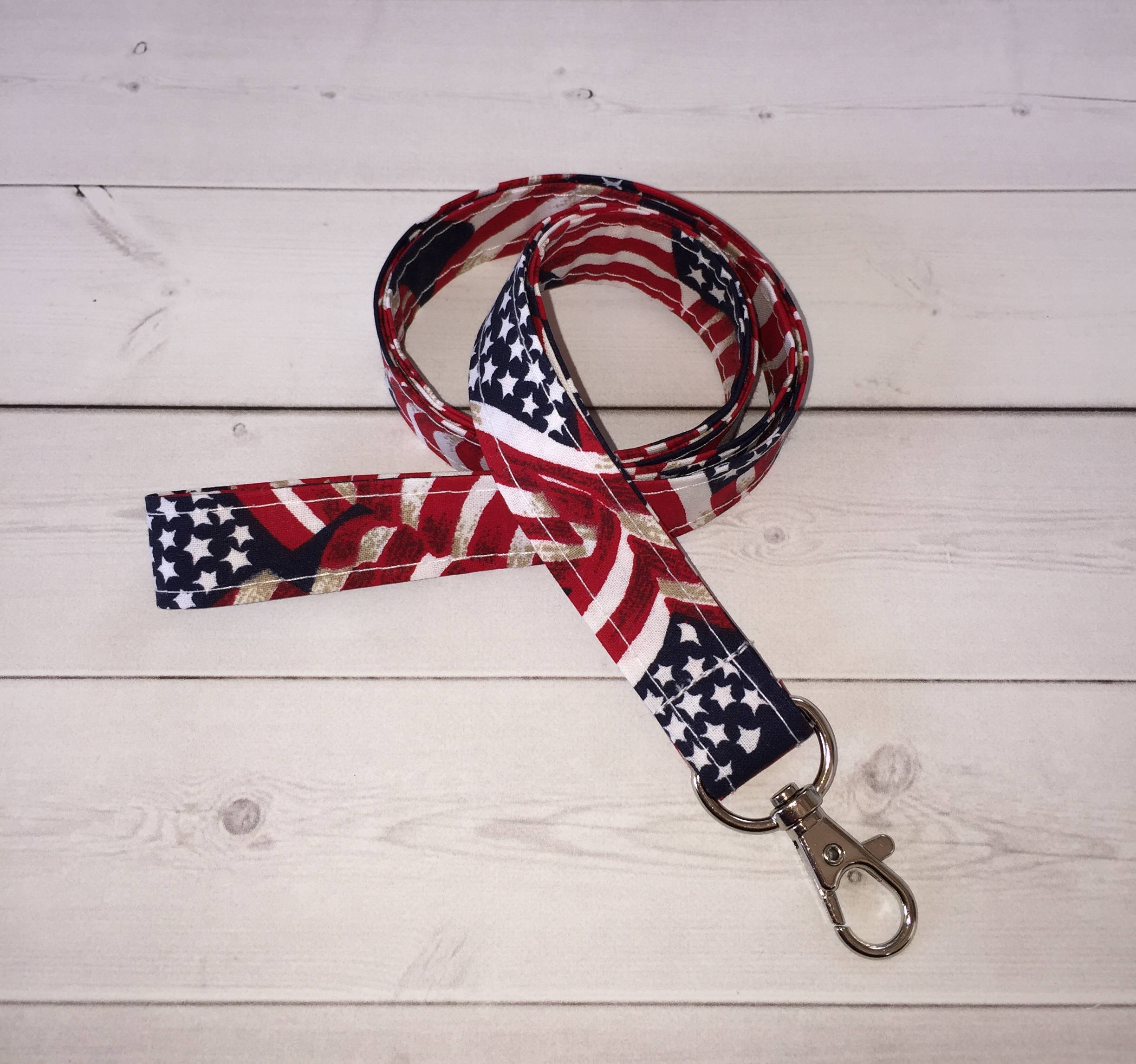 American flag Lanyard ID Holder USA lanyard patriotic lanyard Etsy