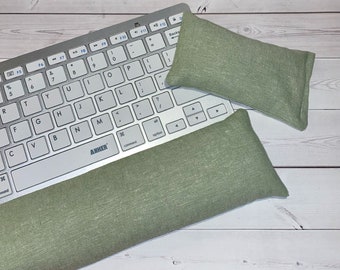 Linen - Mouse pad set - mouse wrist rest and/or keyboard rest  - aqua, seafoam, orchid coworker gift, under 50, office accessories, desk