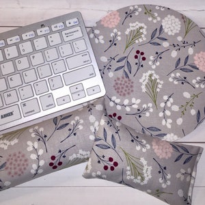 floral Keyboard and / or WRIST REST Mouse Pads office Desk Accessories decor college gift image 1