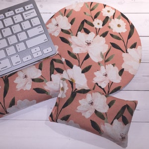 plant Keyboard rest &/or WRIST REST for Mouse Pads, floral mouse pad set, coworker gift, Desk Accessories