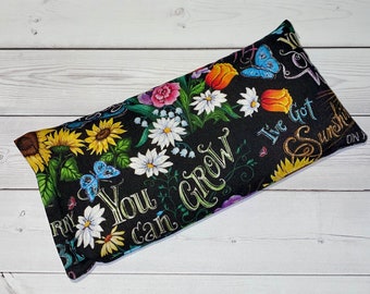 Floral eye pillow, heating pad, ice pack, lavender heat, peppermint bag, coworker gift, bridesmaids gift, spa gift, spa basket filler