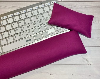 Solid color Keyboard rest and or WRIST REST set  - coral, red, purple, aqua, mint, navy, black, gray, or green  office Desk Accessories