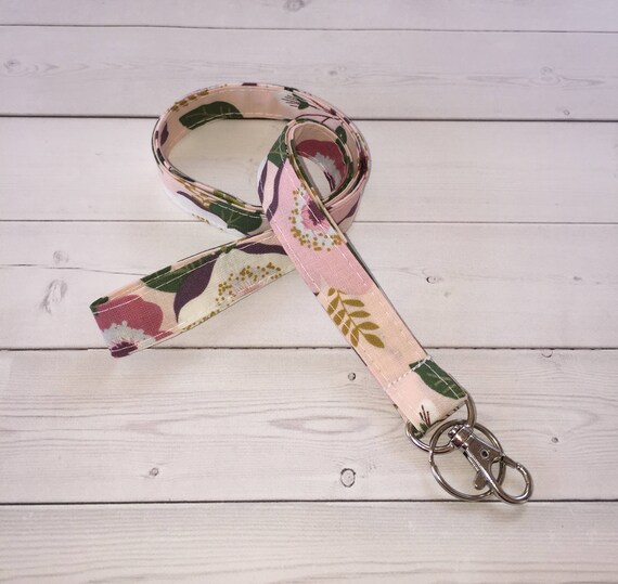 Floral Lanyard ID Holder flower lanyard fabric lanyard Floral Etsy