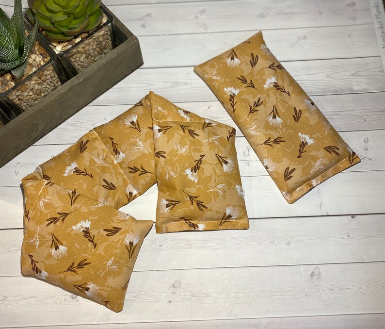 Flax Seed Neck Shoulder Wrap Warmer Eye Pillow Yellow Flowers Etsy