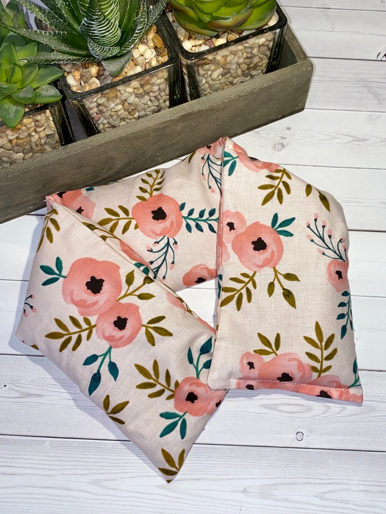 Flax Seed Neck Shoulder Wrap Blush Pink Floral Flowers Heat Etsy