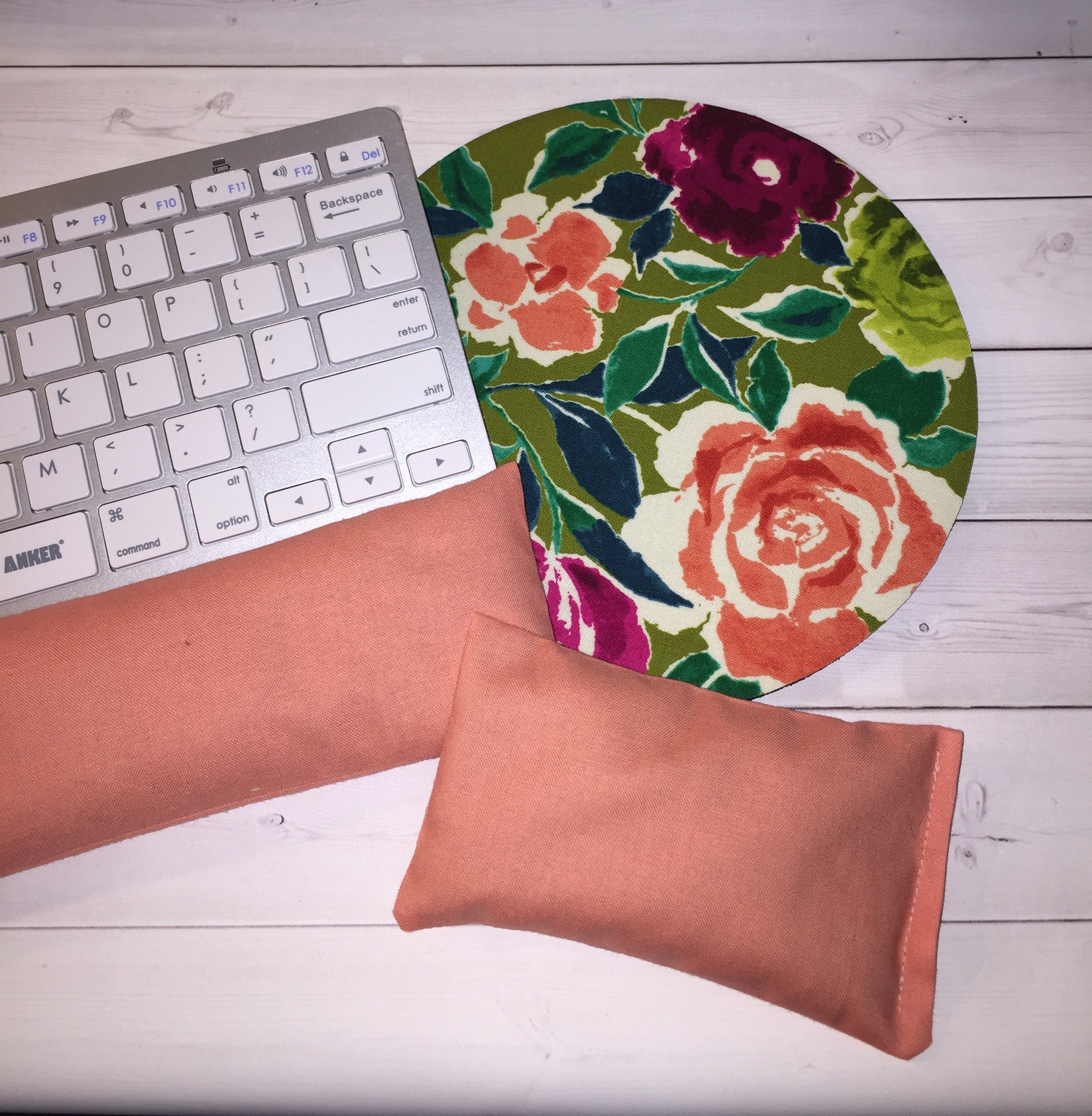 Floral mouse pad wrist rest and keyboard rest set Etsy