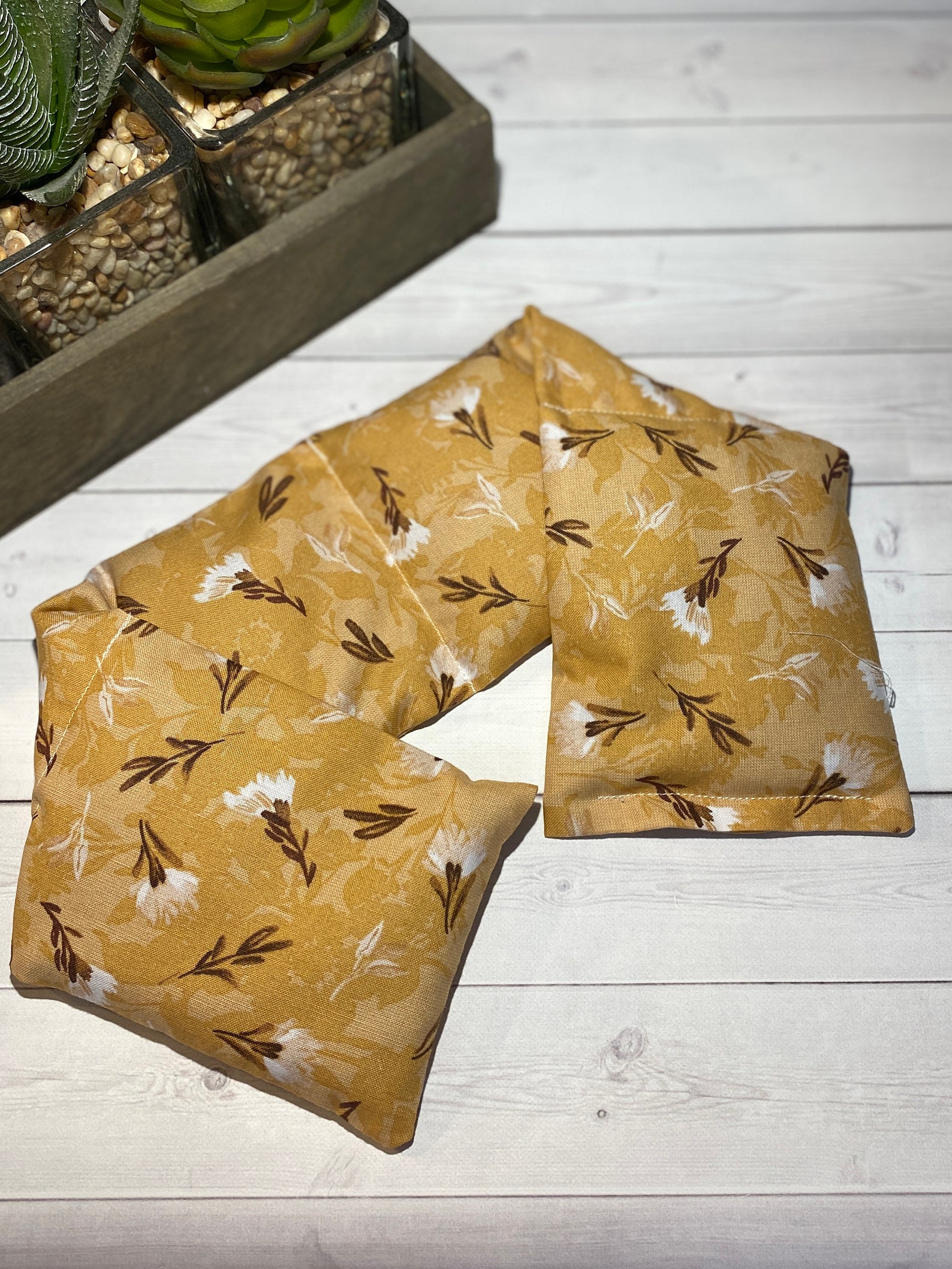 Flax Seed Neck Shoulder Wrap Warmer Eye Pillow Yellow Flowers Etsy