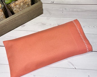 solid color eye pillow, flax seed heating pad, peppermint ice pack, rice heating pad, moist heat, washable cover, microwaveable